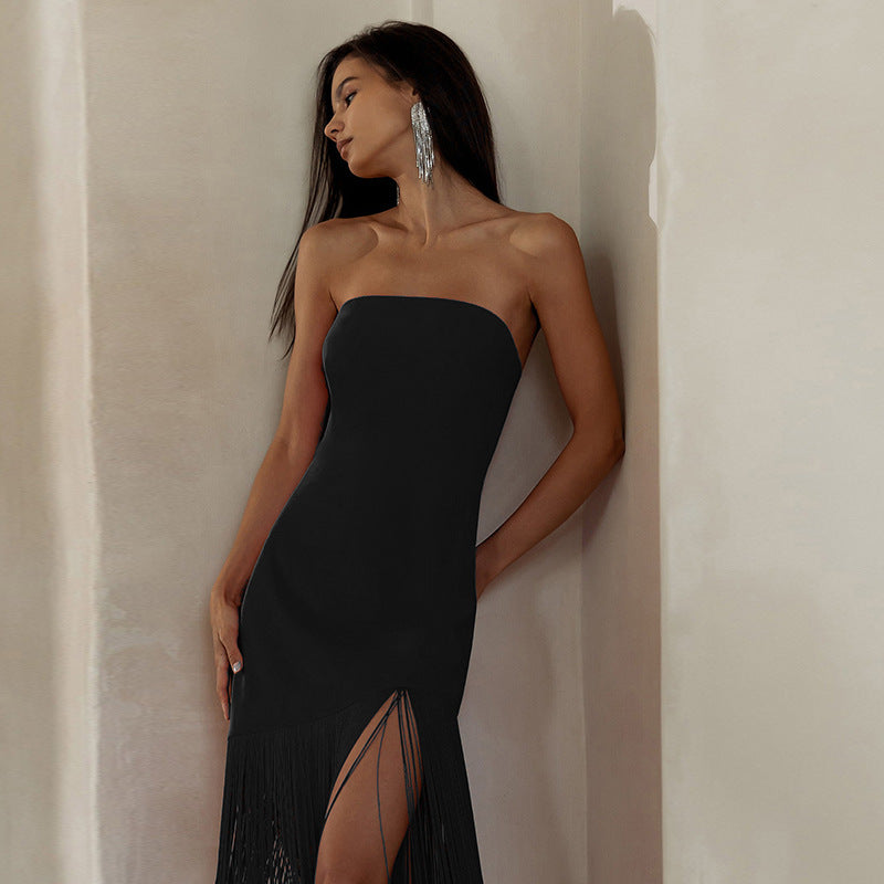 "Yabba-Dabba" Asymmetrical Tassel Dress