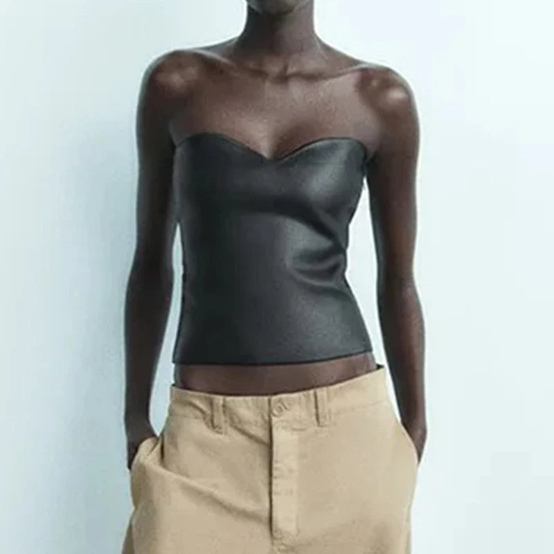 "Dipped in Chrome" Strapless Top