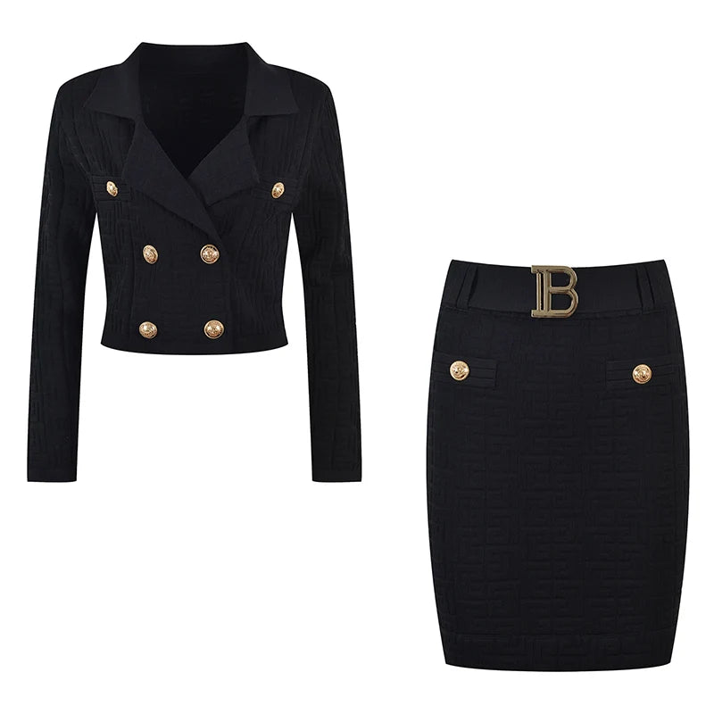 ' Like Connie' Jacquard Two Piece Skirt Set