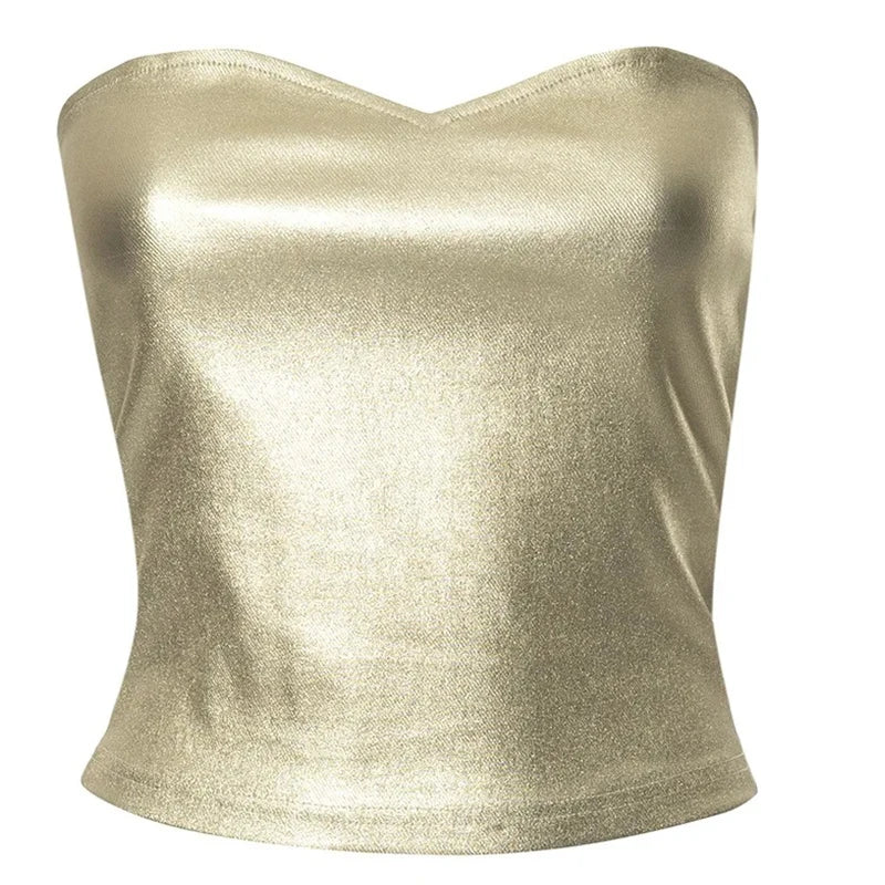 "Dipped in Chrome" Strapless Top