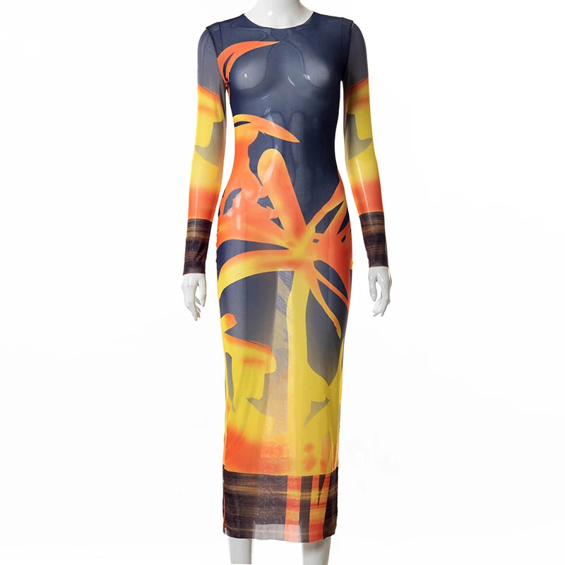 "Tropic Thunder" Mesh Dress