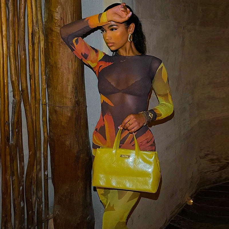 "Tropic Thunder" Mesh Dress