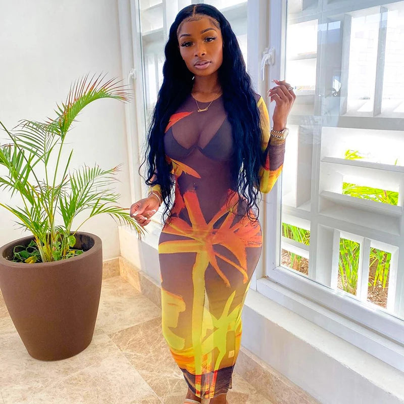 "Tropic Thunder" Mesh Dress
