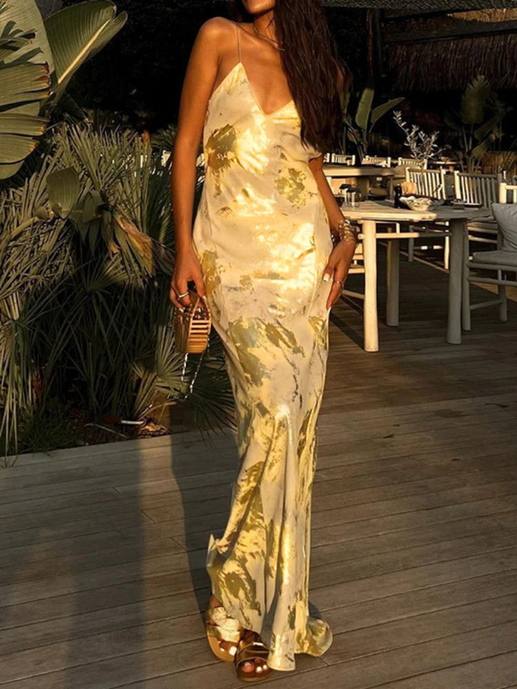 'Into the Sunset' spaghetti strap dress
