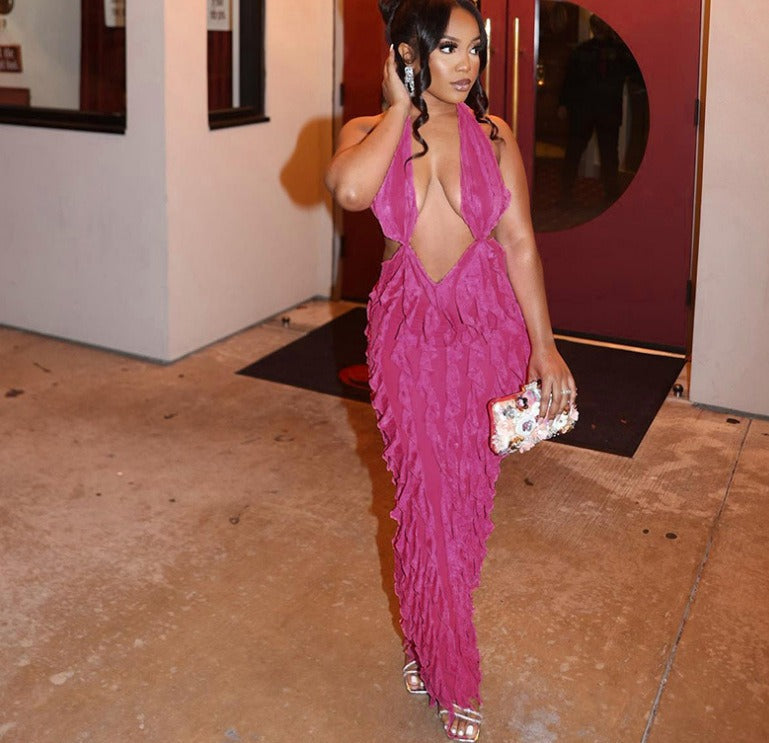 "Venetian Wave" Wrapped Dress