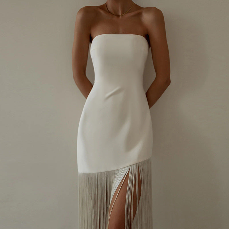 "Yabba-Dabba" Asymmetrical Tassel Dress