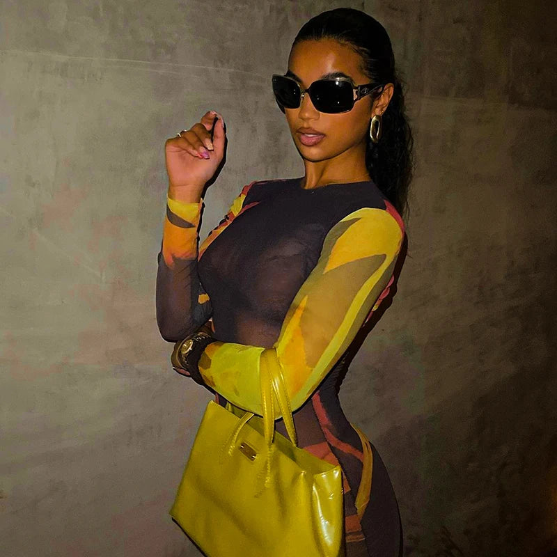 "Tropic Thunder" Mesh Dress